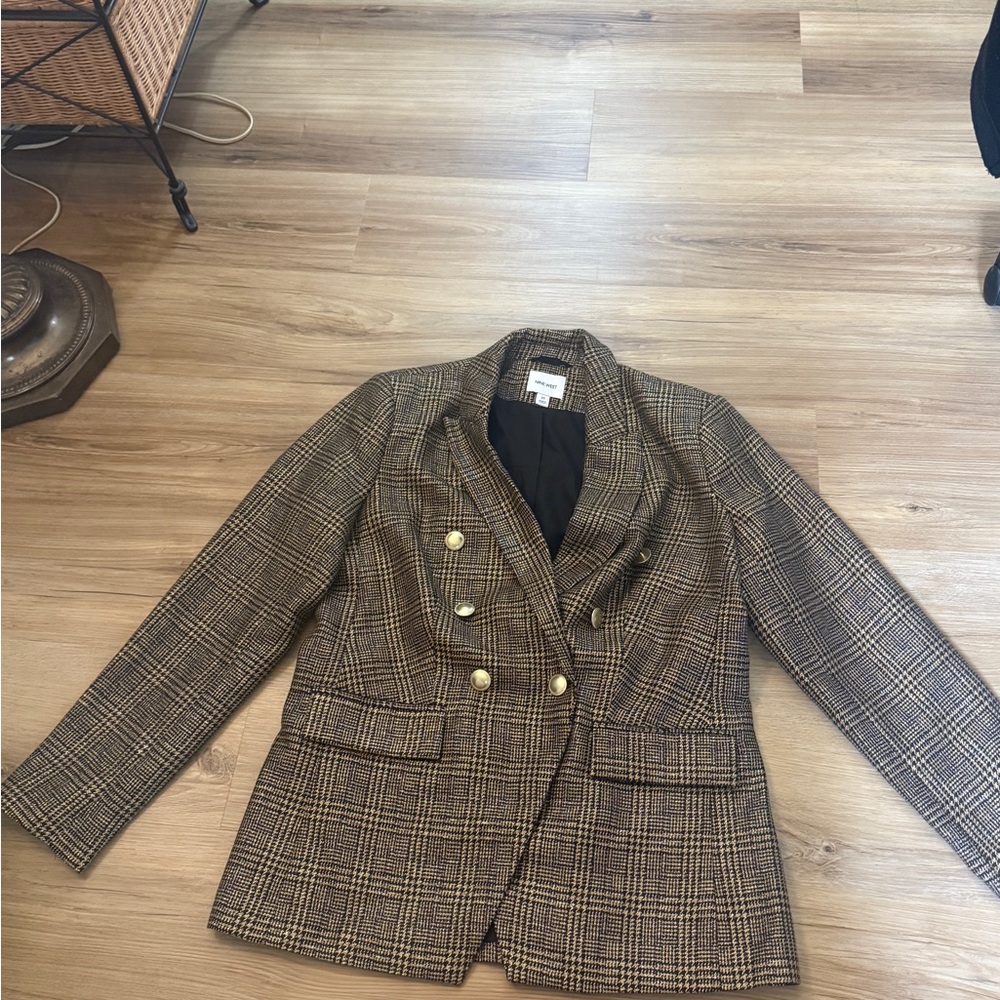 Nine West Plaid Double-Breasted Women's Blazer